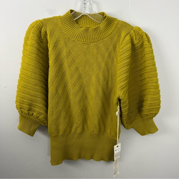 Happy x Nature | Puff sleeve sweater Chartreuse NWT - Picture 1 of 8